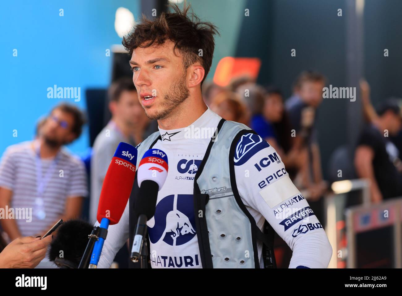 23rd luglio 2022; circuito Paul Ricard, le Castellet, Marsiglia, Francia: F1 Gran Premio di Francia, sessioni di qualificazione: Scuderia AlphaTauri, Pierre Gasly Foto Stock