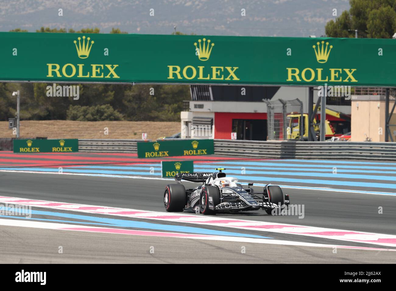 23rd luglio 2022; circuito Paul Ricard, le Castellet, Marsiglia, Francia: Gran Premio di Francia F1, sessioni di qualificazione: Scuderia AlphaTauri, Yuki Tsunoda Foto Stock