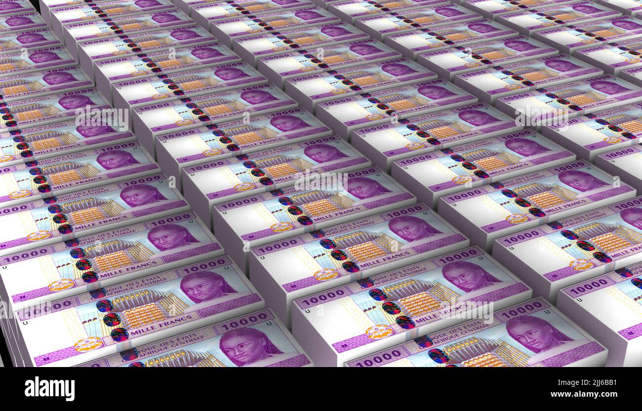 3D Illustrazione banconota da 1000 CFA in Africa centrale Foto Stock