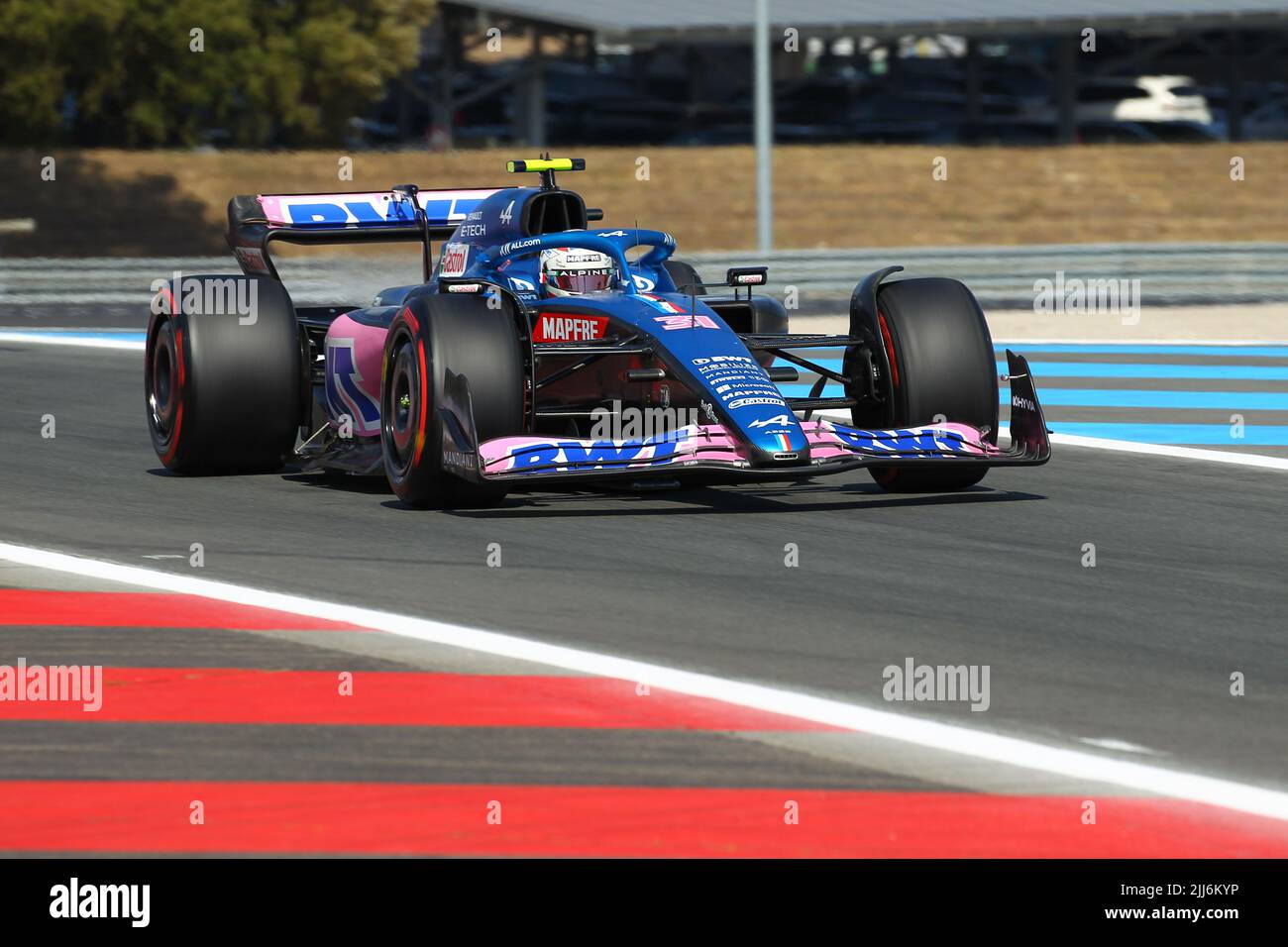 Le Castellet, Francia. 23rd luglio 2022. LE CASTELLET, FRANCIA, circuito Paul Ricard; #31, Esteban OCON, FRA, Alpine F1 Team, Alpine A522 Renault, Formula 1 Gran Premio DI FRANCIA, LE CASTELLET, circuito Paul Ricard, GP F1 francese 2022, Formula uno, Gran Premio F1 francese - Formel 1 Grosser Preis von Frankreich - 23. LUGLIO 2022, credito: SPP Sport Press Foto. /Alamy Live News Foto Stock