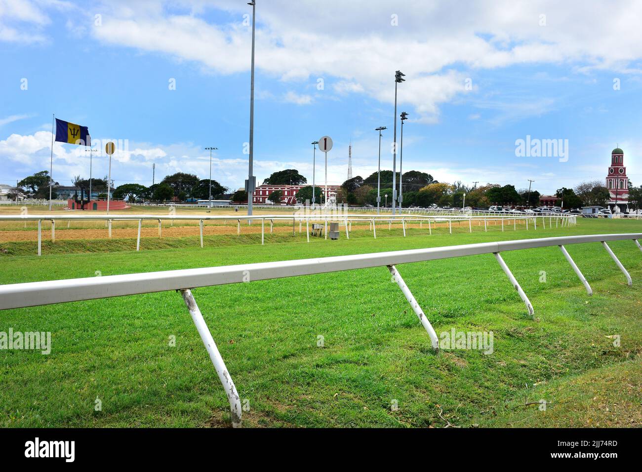 Barbados Horse Racing Track al Garrison Savannah Foto Stock