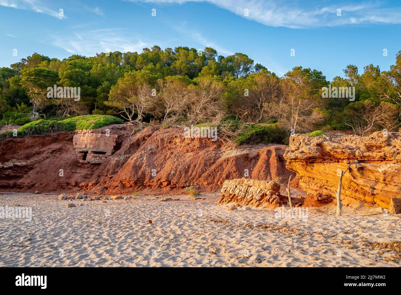 Tramonto Cala in es Tancats. Minorca. Spagna Foto Stock