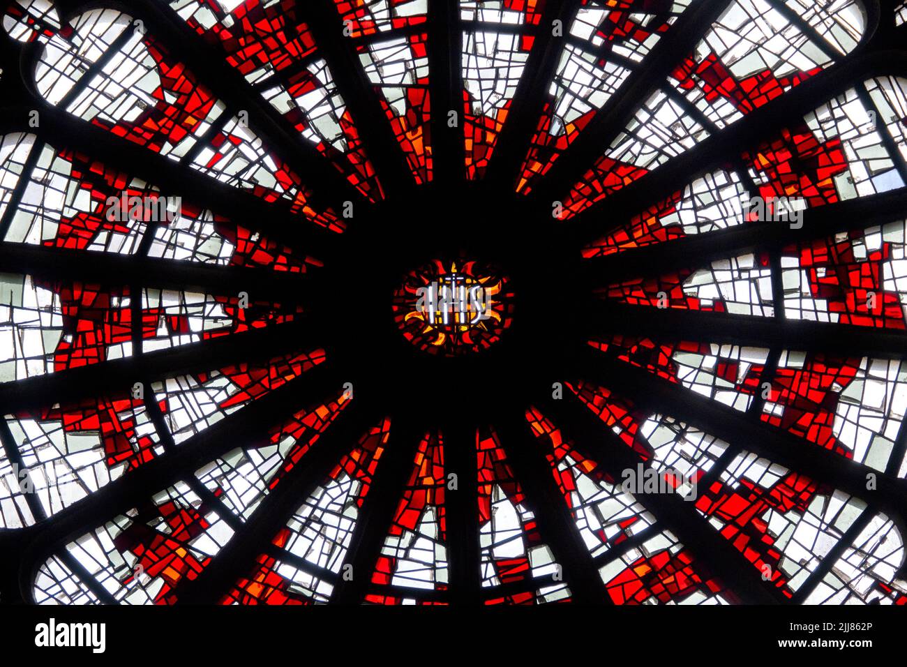 Rosone della Jesuitenkirche, Coblenza, Germania Foto Stock