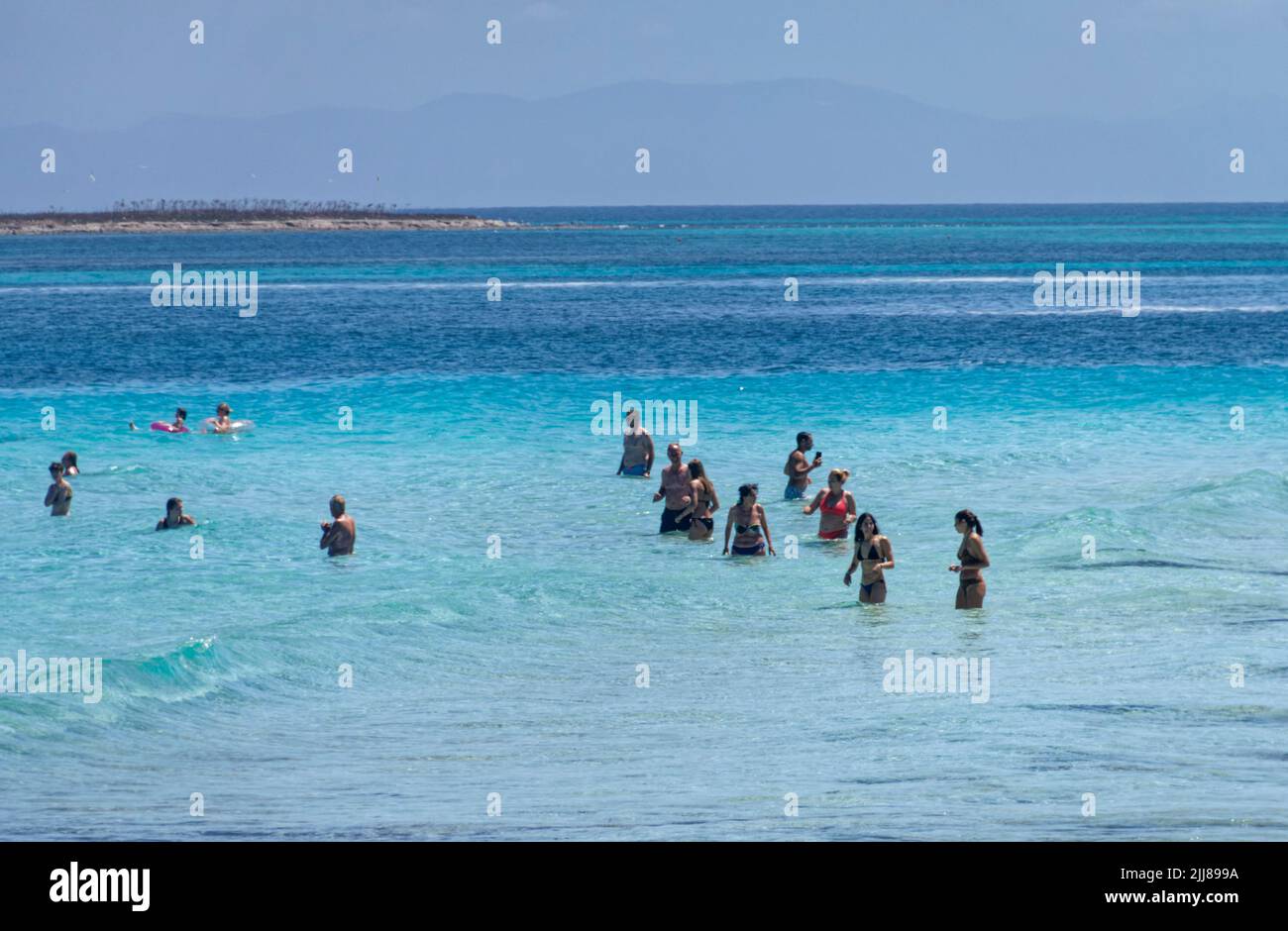 Pelosa Stintino , spiaggia, Strand, Sardinien, Mittelmeer, Italia, Europa, Foto Stock