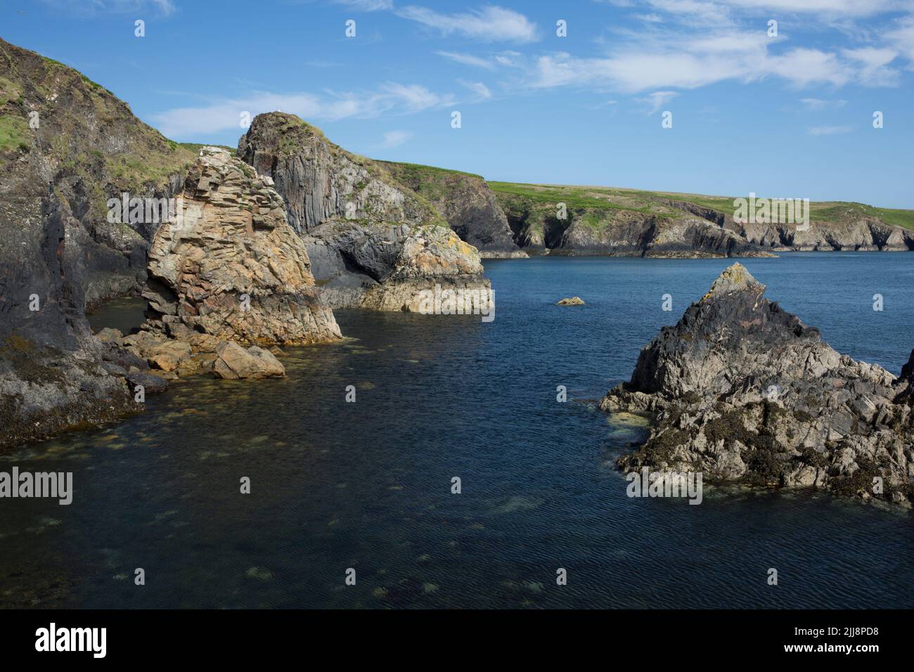 Vista panoramica da Ramsey Island, Pembrokeshire, Galles, Regno Unito, giugno Foto Stock