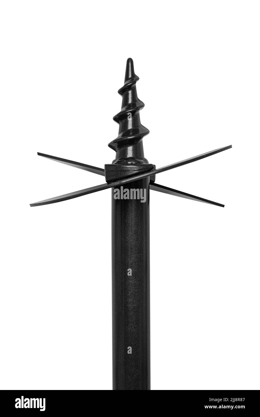 Trapano a mano isolato su sfondo bianco. Foto Stock