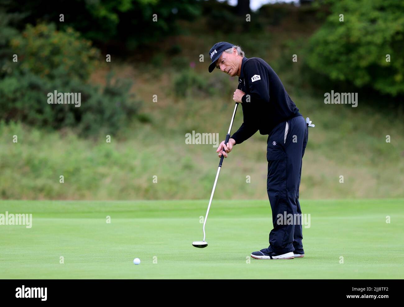 Bernhard Langer durante il quarto giorno del Senior Open al PGA Centenary Course, Gleneagles. Data foto: Domenica 24 luglio 2022. Foto Stock