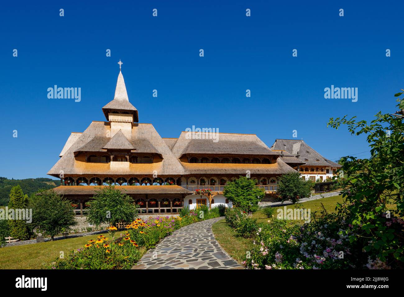 Il Monastero di Barsana nelle Maramures in Romania Foto Stock