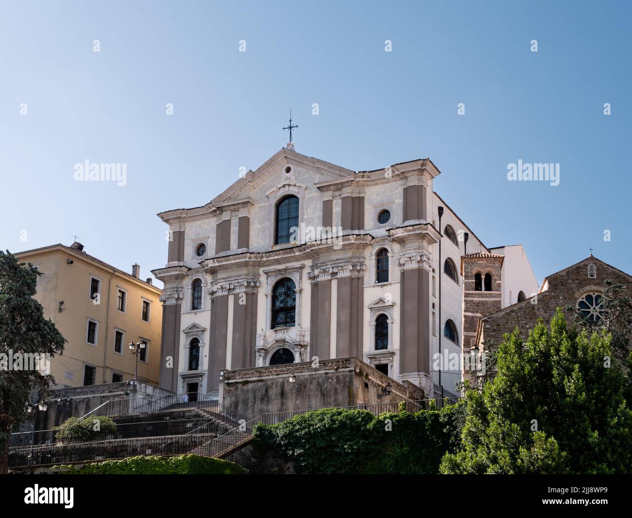 Chiesa barocca di Santa Maria maggiore esterno a Trieste, Italia Foto Stock