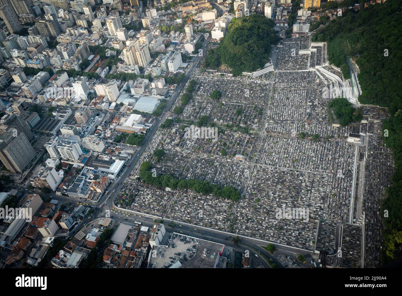 Veduta aerea del cimitero di Sao Joao Batista - Rio de Janeiro, Brasile Foto Stock