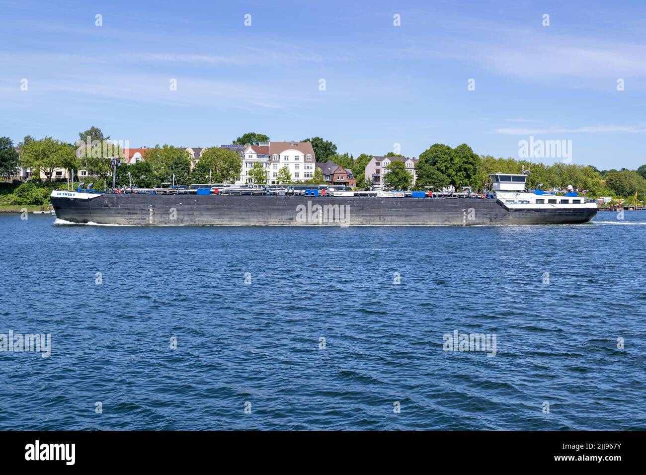 inland Tanker DETROIT nel canale Kiel Foto Stock