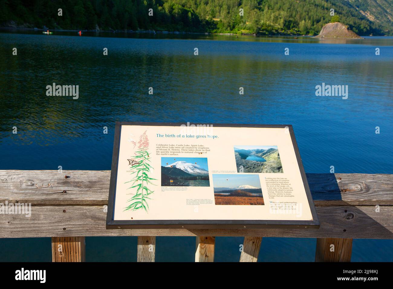 Ufficio interpretativo al lago Coldwater, al monumento nazionale vulcanico di Mt St Helens, Washington Foto Stock