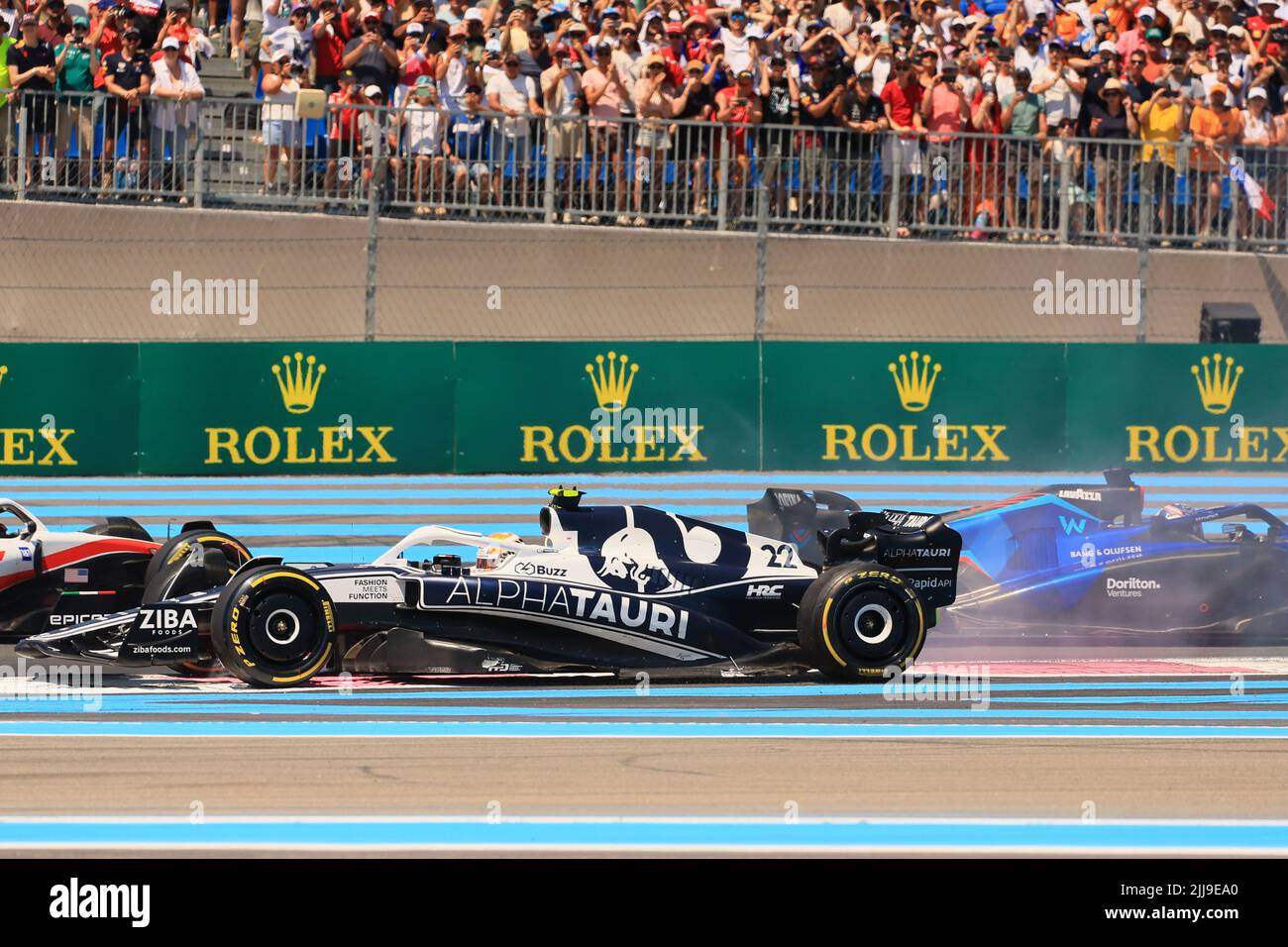 Provence Alpes Cote d Azur, Francia: 24th luglio 2022; circuito Paul Ricard, le Castellet, Marsiglia, Francia: Gran Premio di Francia F1, Race Day: Scuderia AlphaTauri, Yuki Tsunoda Foto Stock