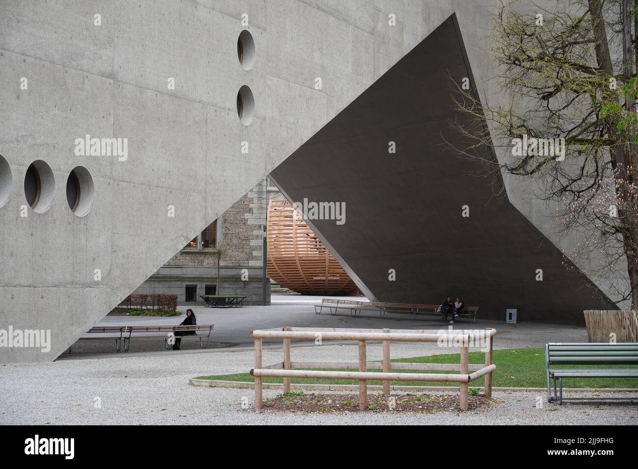 La costruzione del Museo Nazionale Svizzero a Zurigo, Svizzera Foto Stock