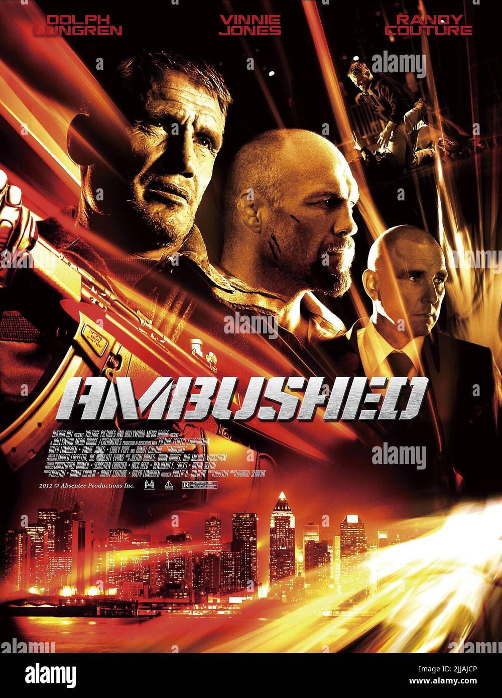 DOLPH LUNDGREN, Randy couture, Vinnie Jones film poster, AMBUSHED, 2013 Foto Stock