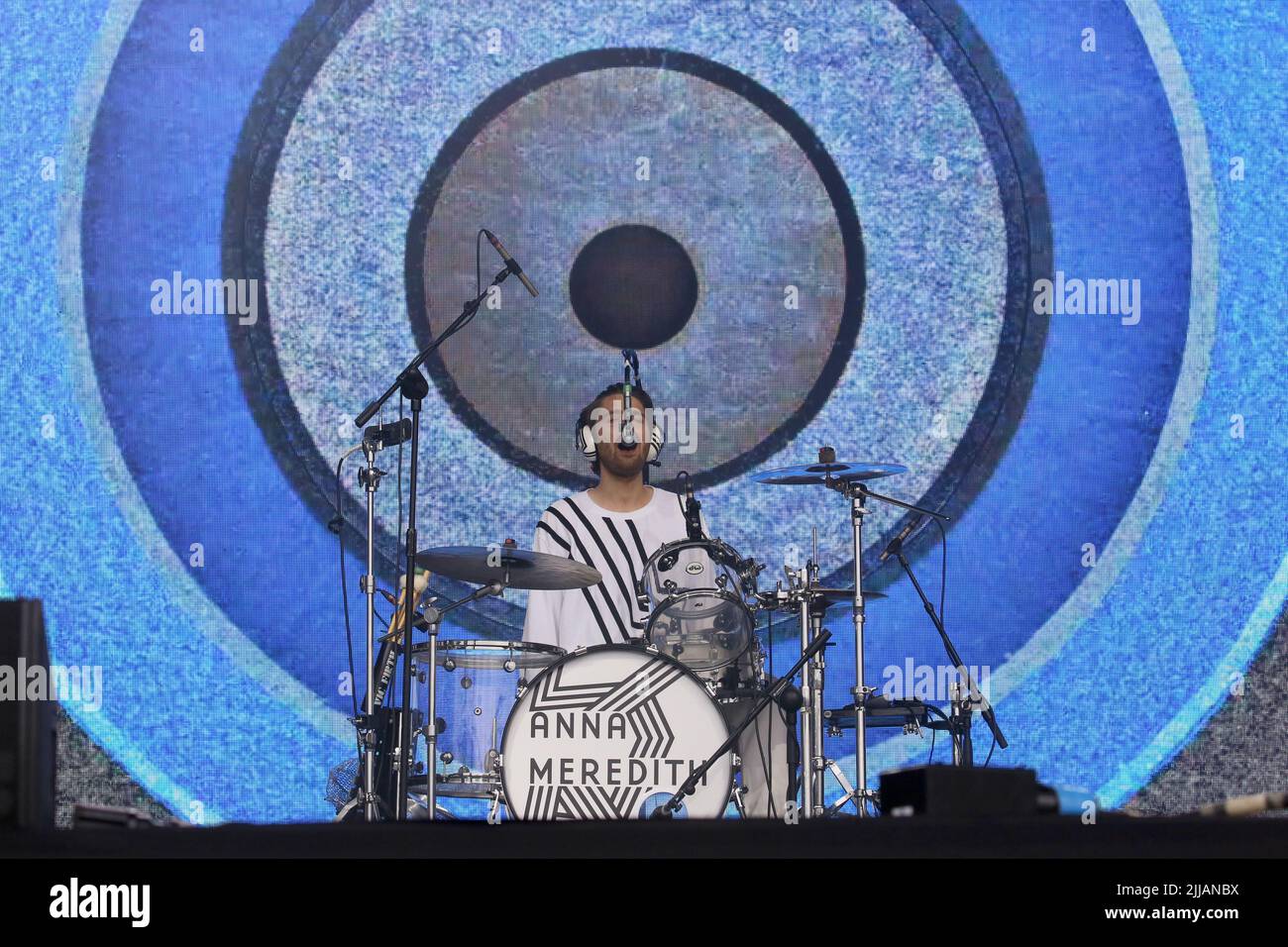 Macclesfield, Regno Unito. 24th luglio 2022. L'ultimo giorno del festival Bluedot di musica, scienza e cultura alla Jodrell Bank di Macclesfield, Regno Unito. Credit: Barbara Cook/Alamy Live News Foto Stock