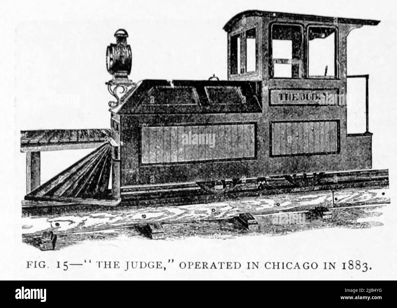 'IL GIUDICE' OPERÒ A CHICAGO NEL 1883 dall'articolo ' SVILUPPO DELLA LOCOMOTIVA ELETTRICA ' di B. J. Arnold, M. Am E. dal volume VII Aprile a Settembre 1894 NEW YORK The Engineering Magazine Co Foto Stock