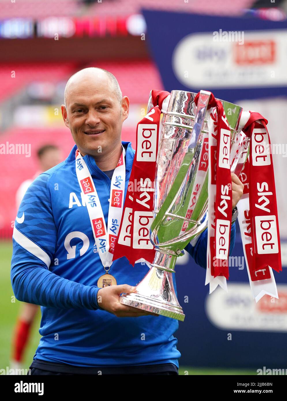 Foto del file datata 21-05-2022 del manager di Sunderland Alex Neil. I progressi di Sunderland sotto Alex Neil sono stati impressionanti e i segnali di Jack Clarke e Patrick Roberts, influenti nel far loro uscire dalla Lega uno, sembrano buoni affari. Data di emissione: Lunedì 25 luglio 2022. Foto Stock