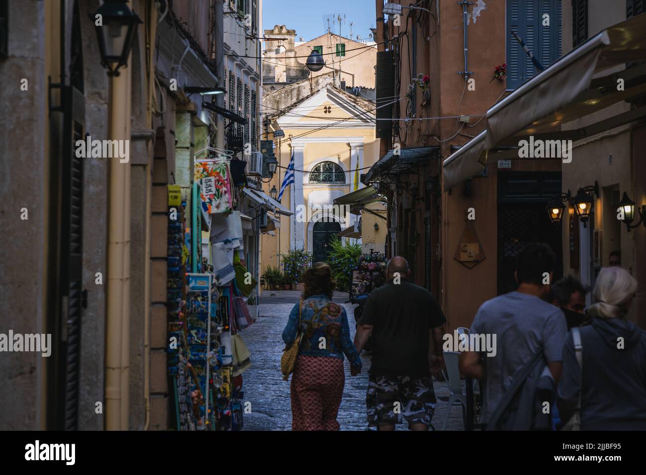 Chiesa nella città vecchia di Corfù su un'isola greca di Corfù Foto Stock