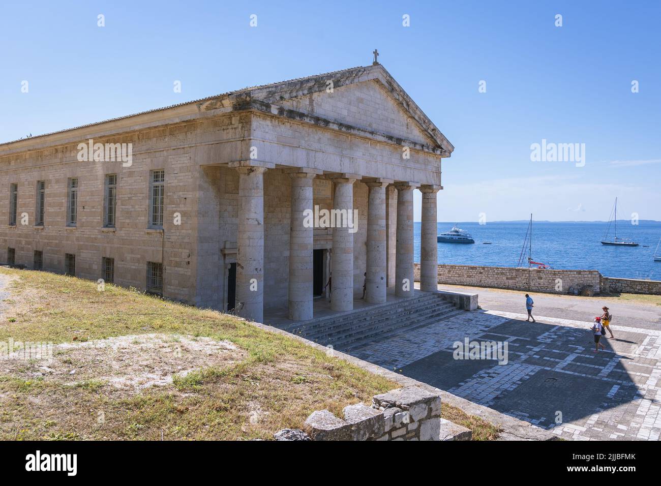 Chiesa di San Giorgio nella vecchia fortezza veneziana nella città di Corfù, su un'isola greca di Corfù Foto Stock