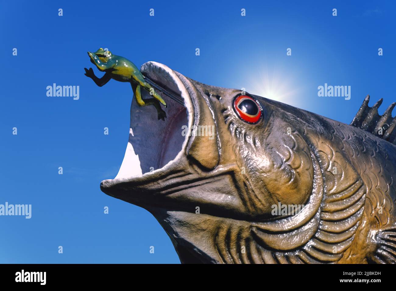 Improvvisazione su John Margolies - Fish Mouth, Freshwater Fishing Hall of Fame, Hayward, Wisconsin, Hayward, Wisconsin - 1988 Foto Stock