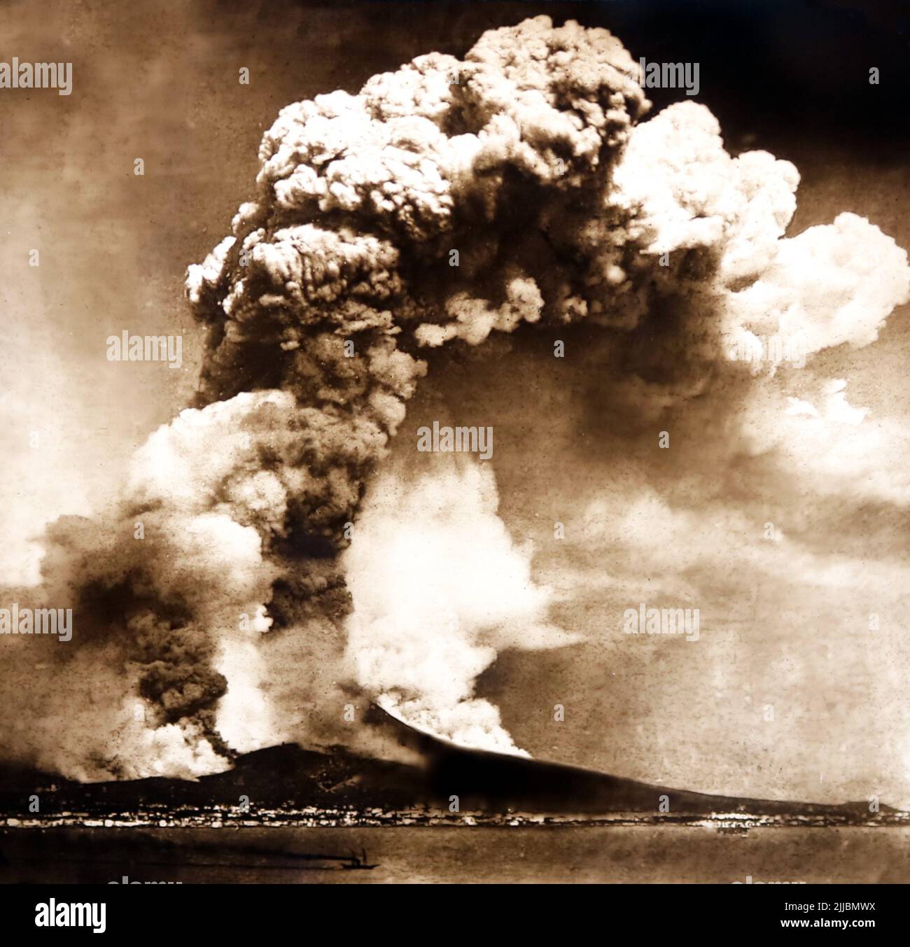 Eruzione del Vesuvio, periodo vittoriano Foto Stock