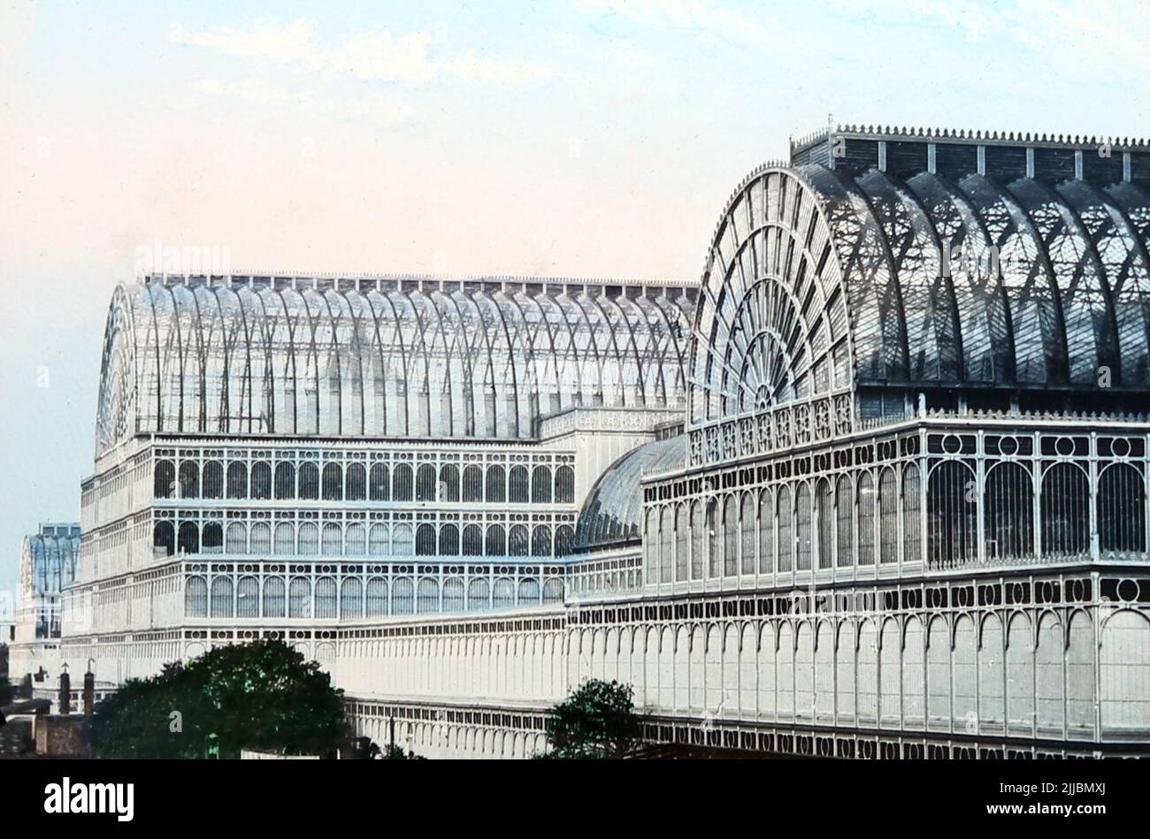 Primo piano dell'architettura del Crystal Palace, Londra Foto Stock