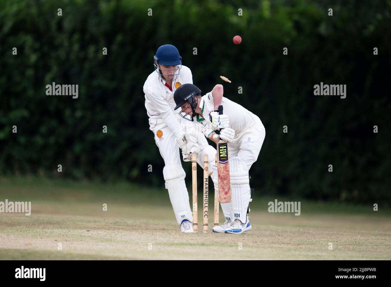 battitore di cricket che si è inviscato Foto Stock