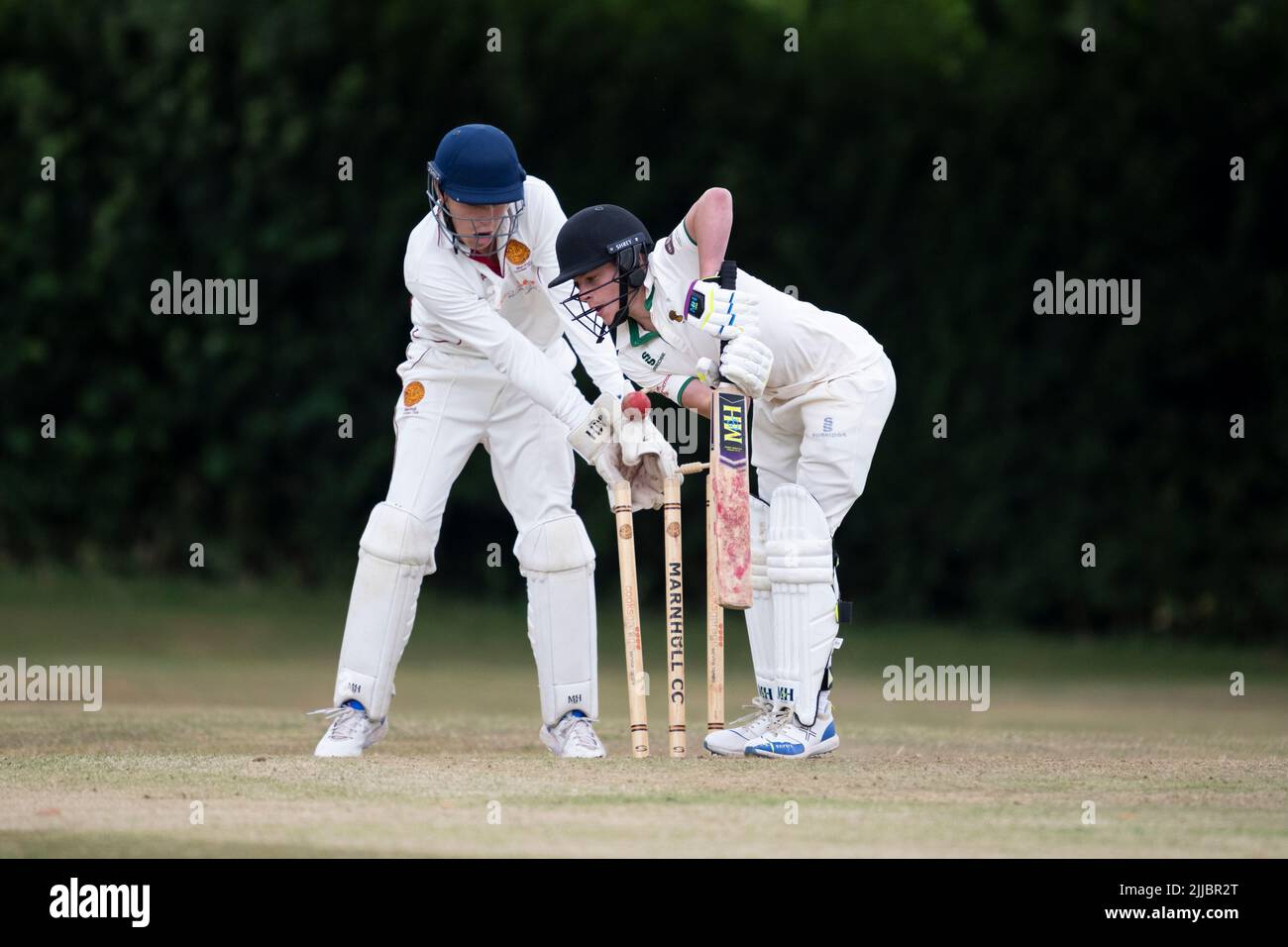 battitore di cricket che si è inviscato Foto Stock