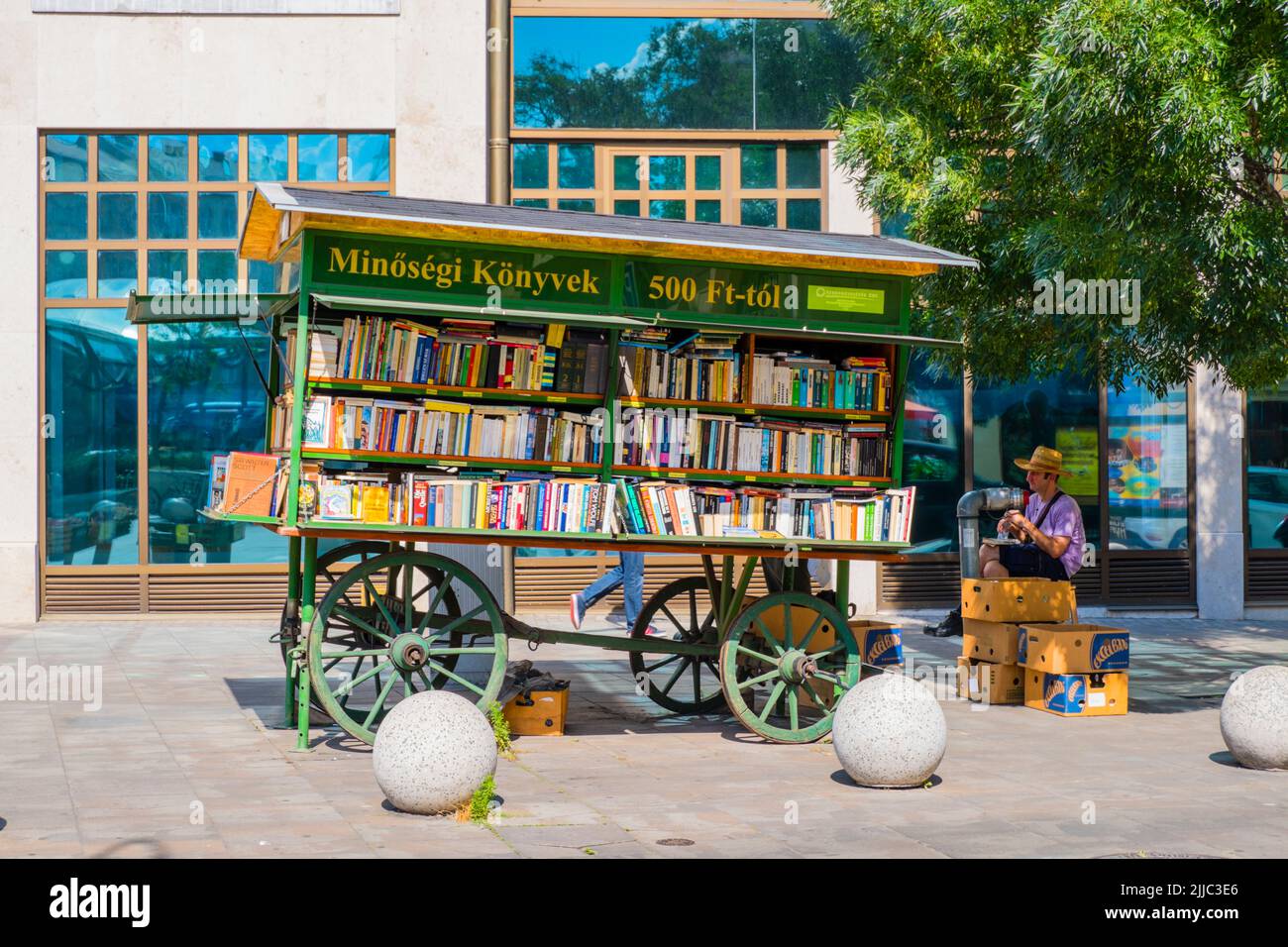 Libri di seconda mano in vendita, Belvaros, Budapest, Ungheria Foto Stock