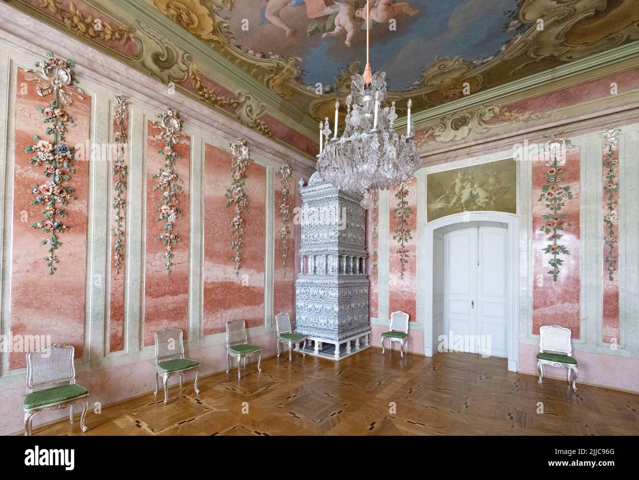 Rundale Palace Lettonia, un palazzo ristrutturato di architettura barocca del 18th secolo, interno, Foto Stock
