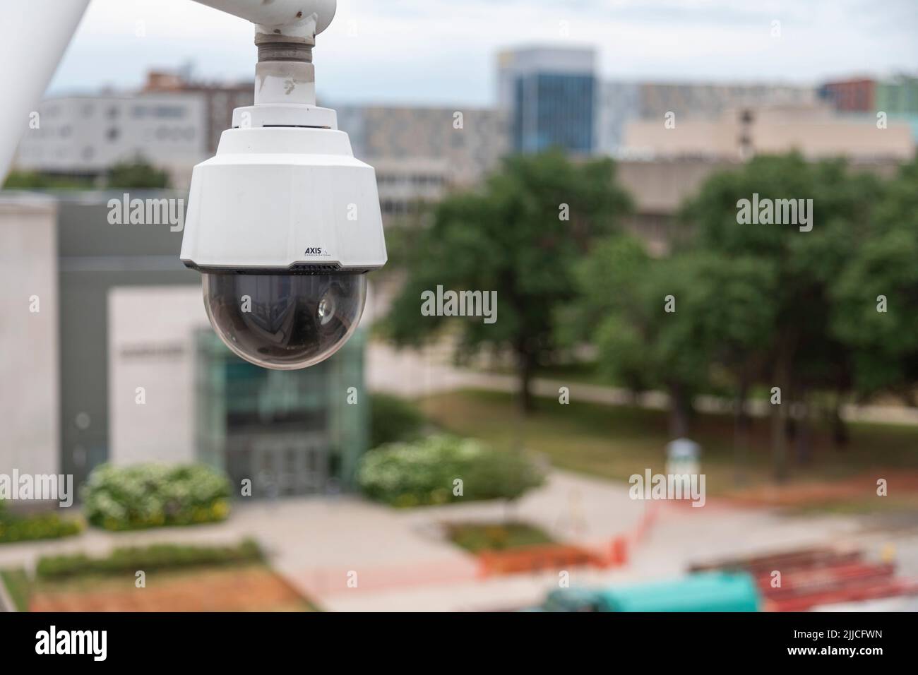 Detroit, Michigan - telecamera di sorveglianza presso la Wayne state University. Foto Stock