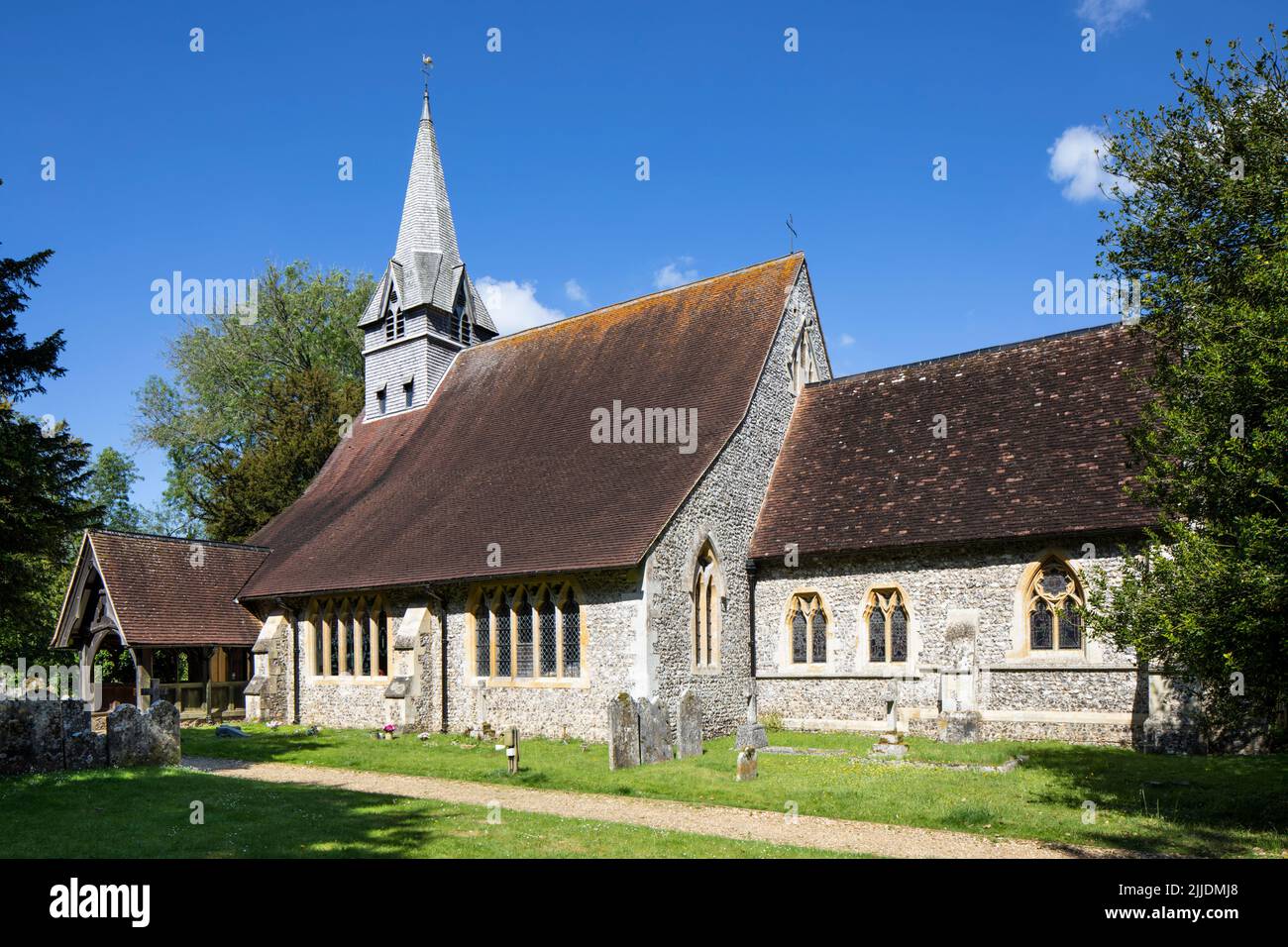 Chiesa di Wherwell (San Pietro e Santa Croce), Wherwell, Test Valley, Hampshire, Inghilterra, Regno Unito, Europa Foto Stock