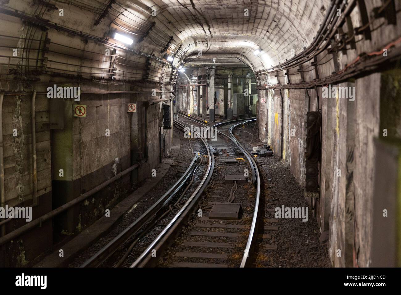 Tunnel della metropolitana Blue Line Boston Massachusetts Foto Stock
