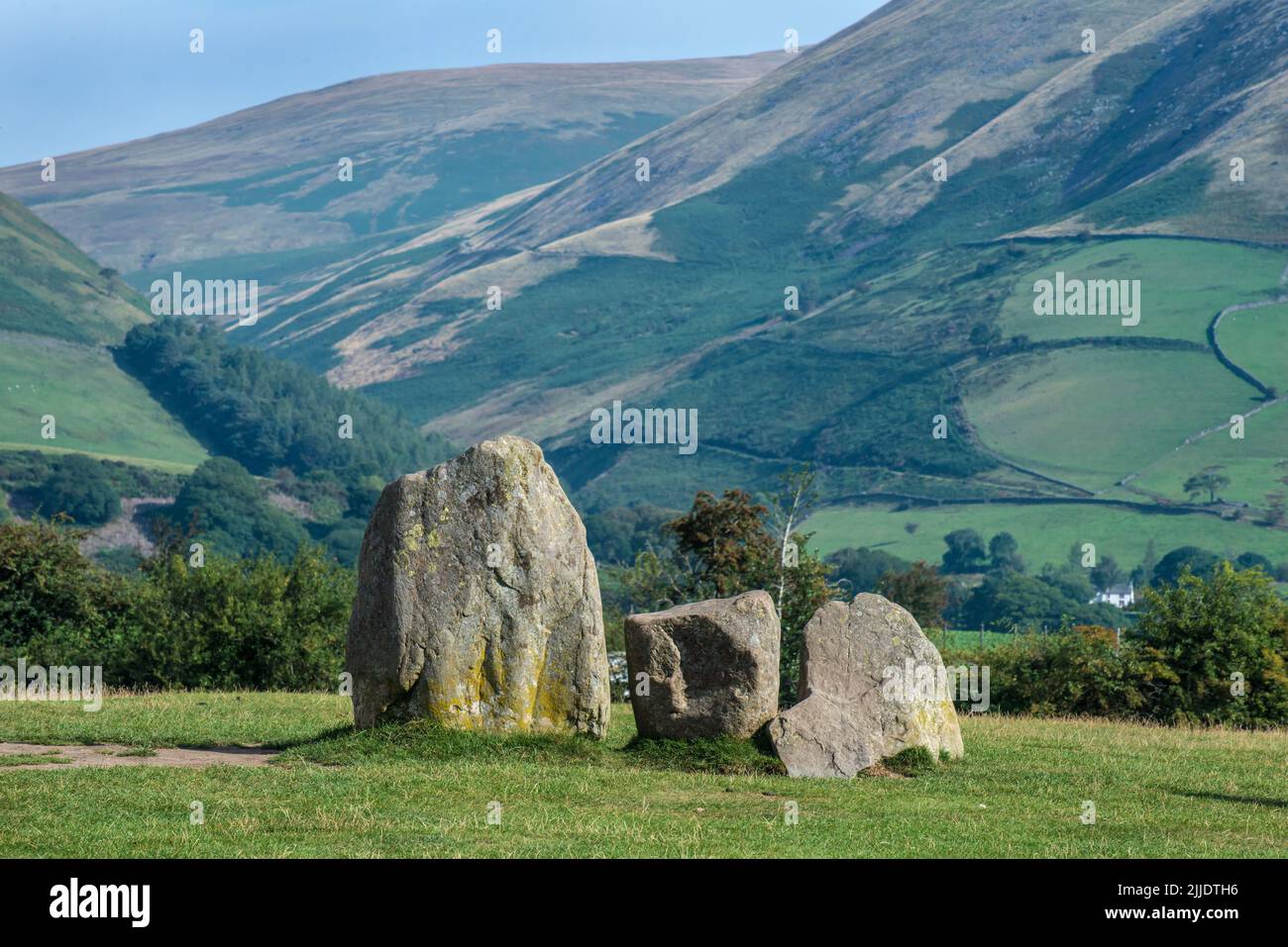 Parte del cerchio di pietra di Castlerigg, vicino a Keswick nel Lake District National Park, Cumbria, Regno Unito Foto Stock