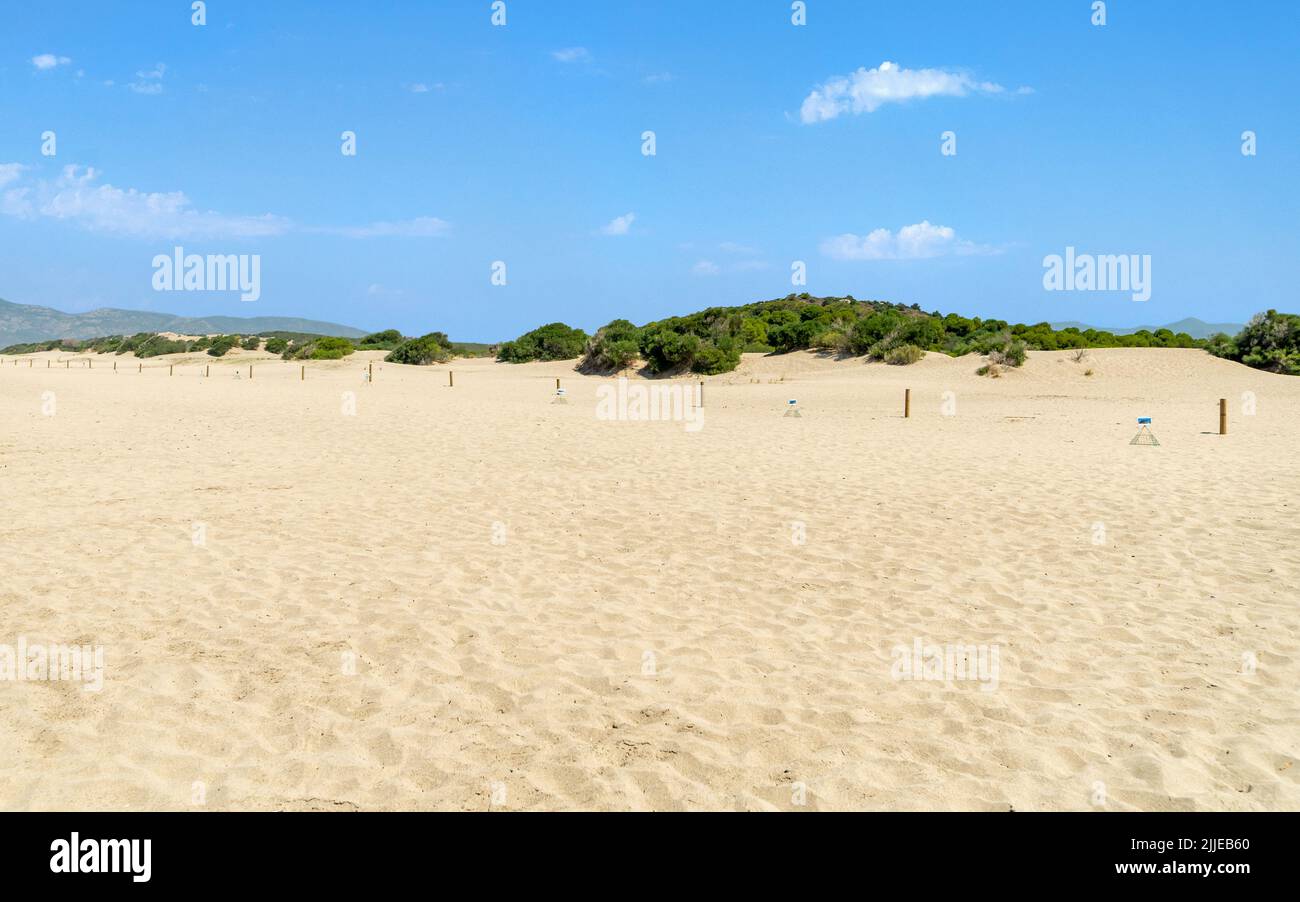 Foto grandangolare della spiaggia di Patara ad Antalya. Foto Stock