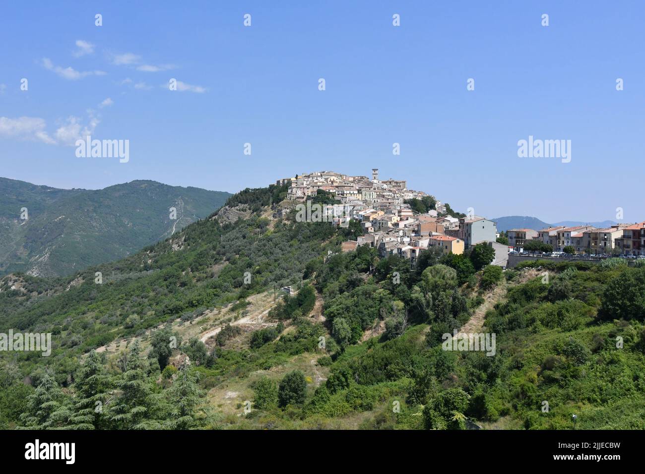 Vista panoramica sul borgo molisiano di Trivento. Foto Stock