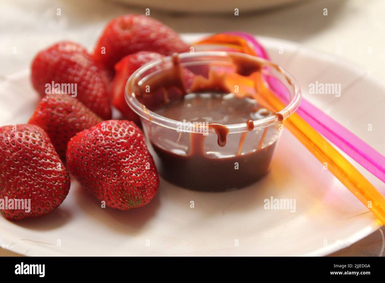 Fragole al cioccolato Foto Stock