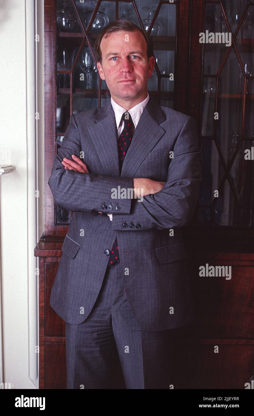 John Brehmer Fairfax, b. 1942- figlio del compianto Sir Vincent Fairfax a casa sua nel Centennial Park di Sydney, circa nel 1984 Foto Stock