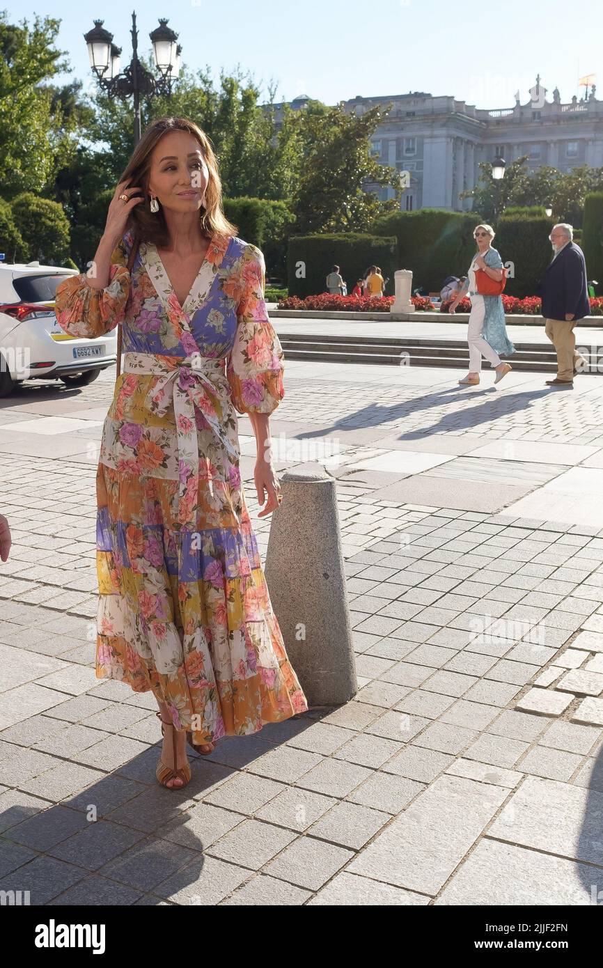 Madrid, Spagna. 25th luglio 2022. Isabel Preysler partecipa al concerto di Anna Netrebko al Festival della Musica universale, Teatro Real di Madrid. (Foto di Atilano Garcia/SOPA Images/Sipa USA) Credit: Sipa USA/Alamy Live News Foto Stock