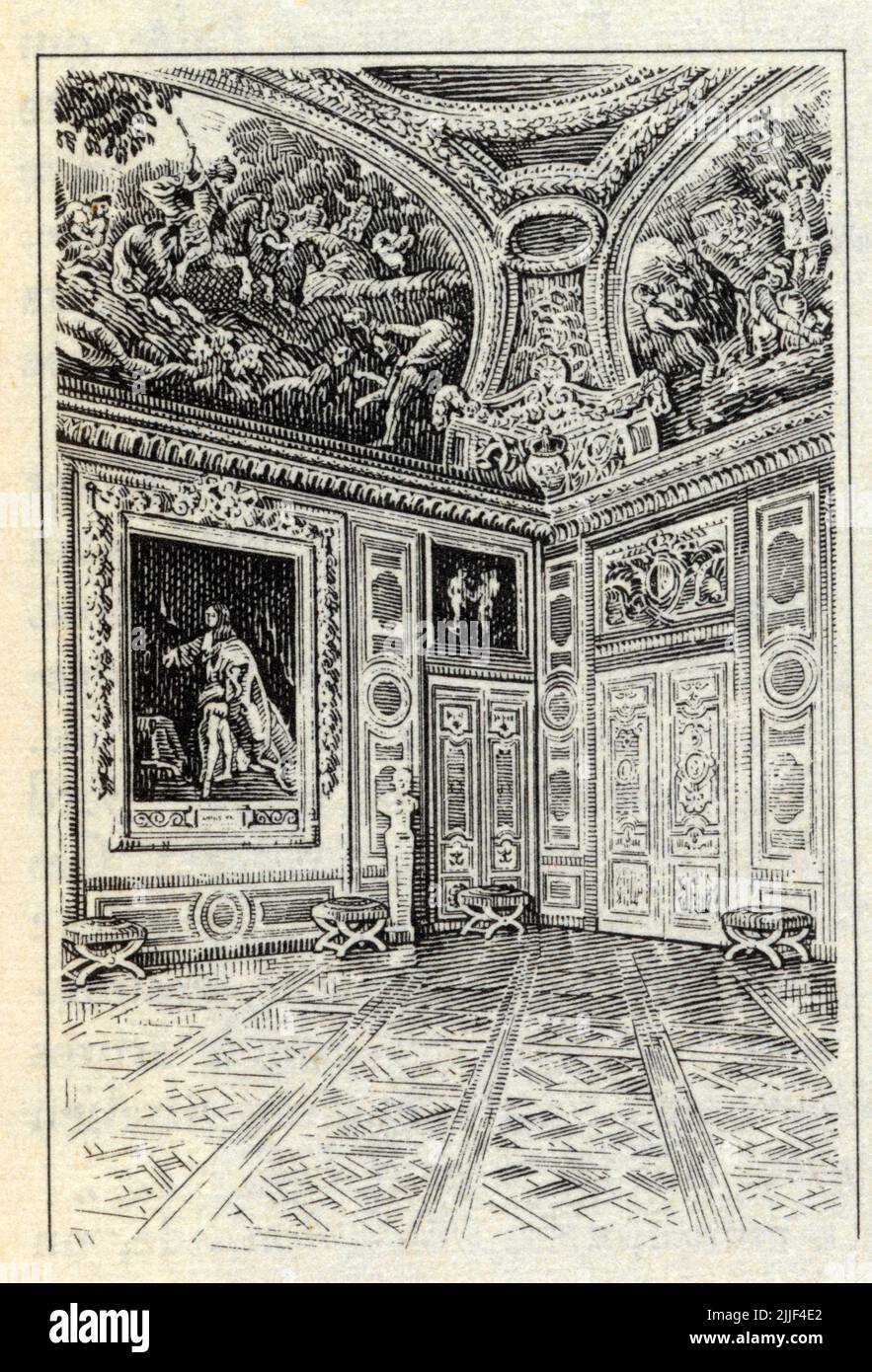 Versailles.style Louis XIV.la décoration est somptueuse par les matériaux employés mais sobre dans les lignes où les Angles droits jouent un rôle prép Foto Stock