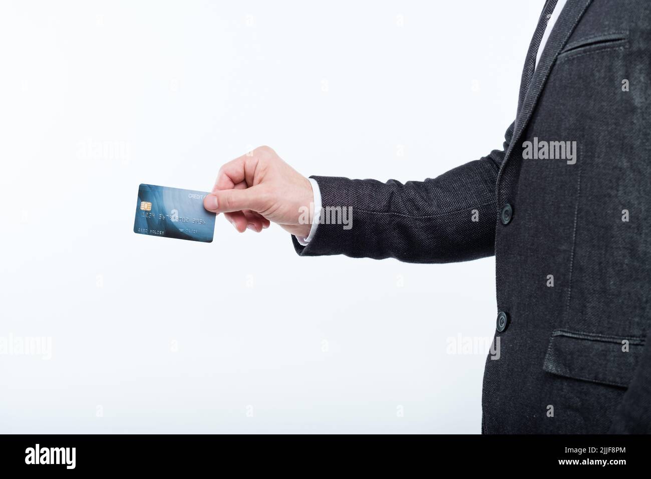 shopping carta di credito elettronico di pagamento mano hold Foto Stock