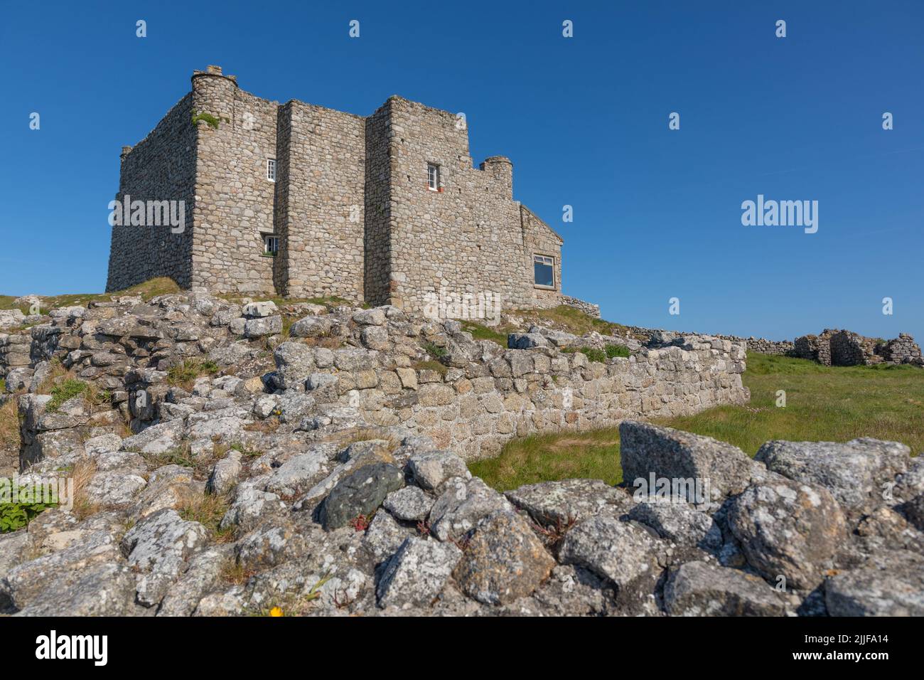 Marisco castello sull'isola di Lundy, canale di Bristol. Foto Stock
