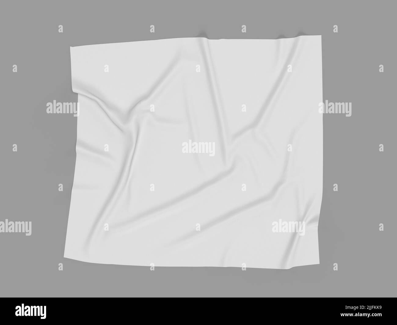 Un'illustrazione del rendering 3D di un panno bianco su uno sfondo solido Foto Stock