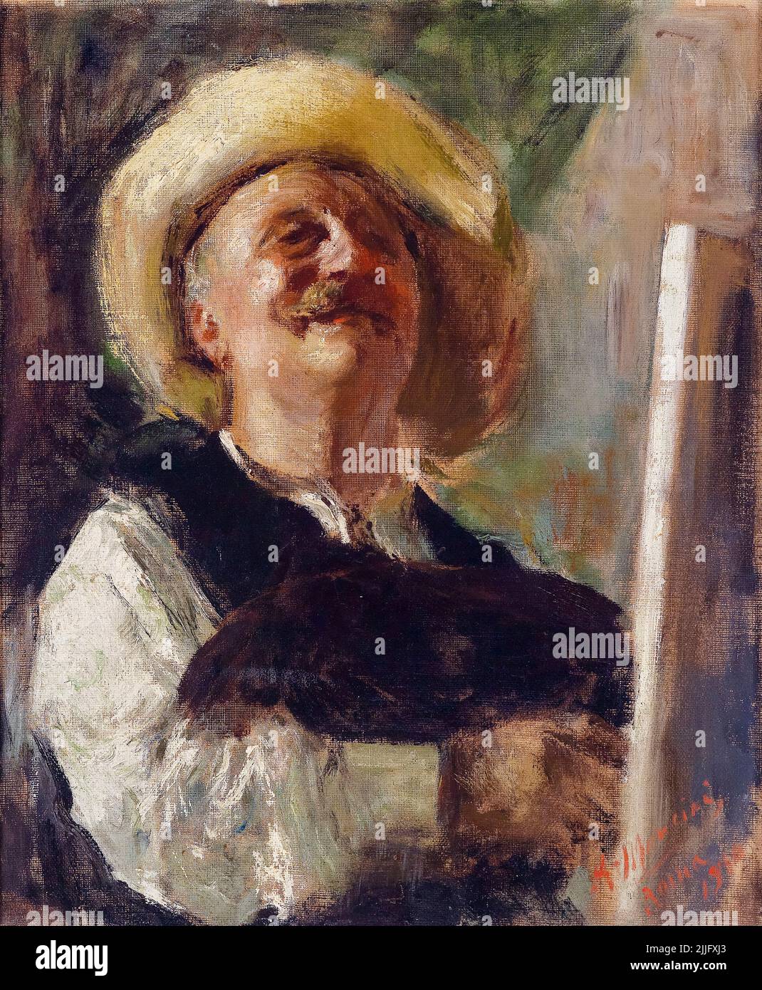 Antonio Mancini (1852-1930), autoritratto del pittore italiano, pittura in olio su tela circa 1910 Foto Stock
