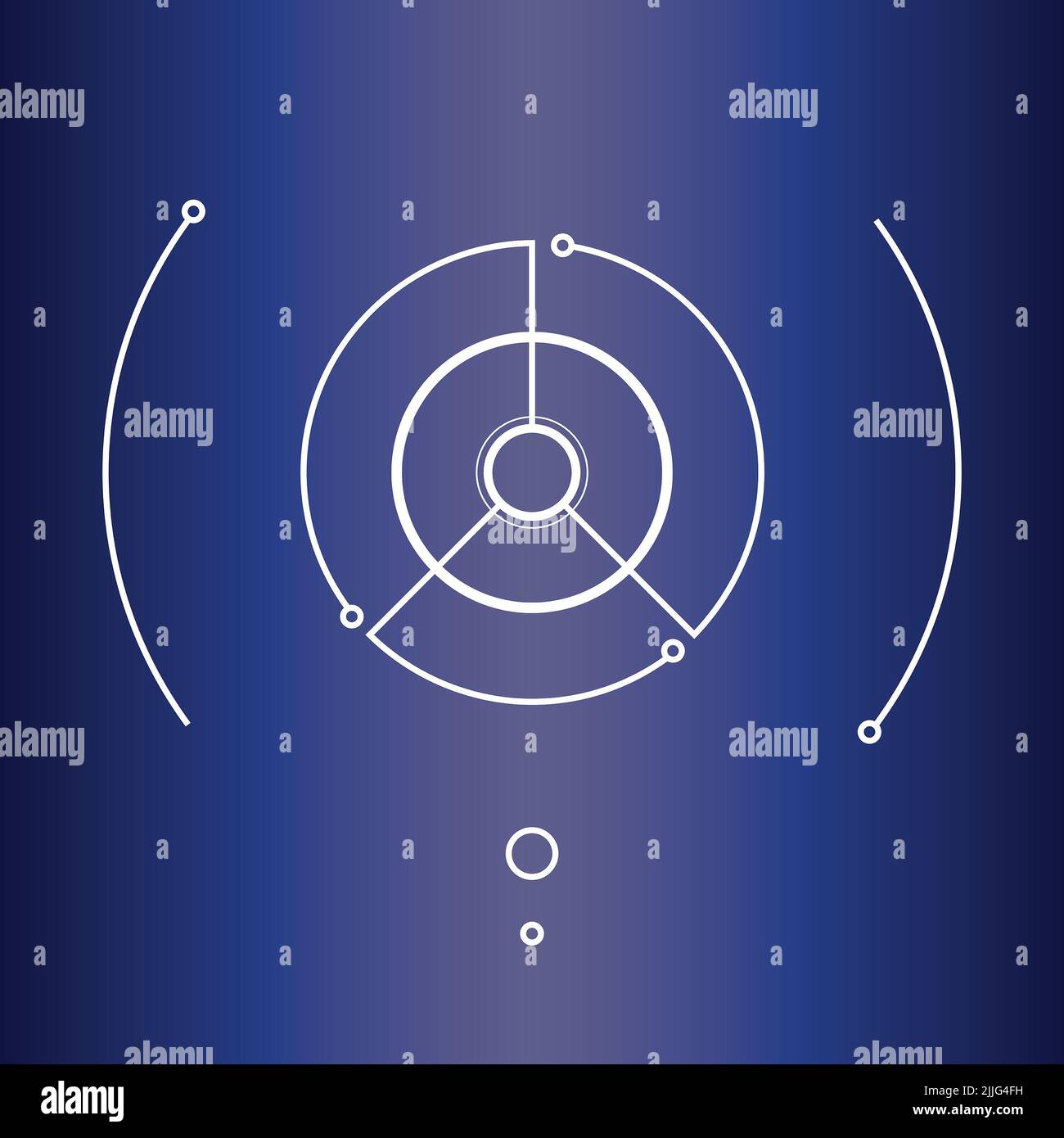 simbolo del processo di lavoro. Forme e linee circolari. Concetto di interfaccia utente futuristico. Cerchio HUD elemento tecnologico. 4K animazione loop con canale alfa Foto Stock