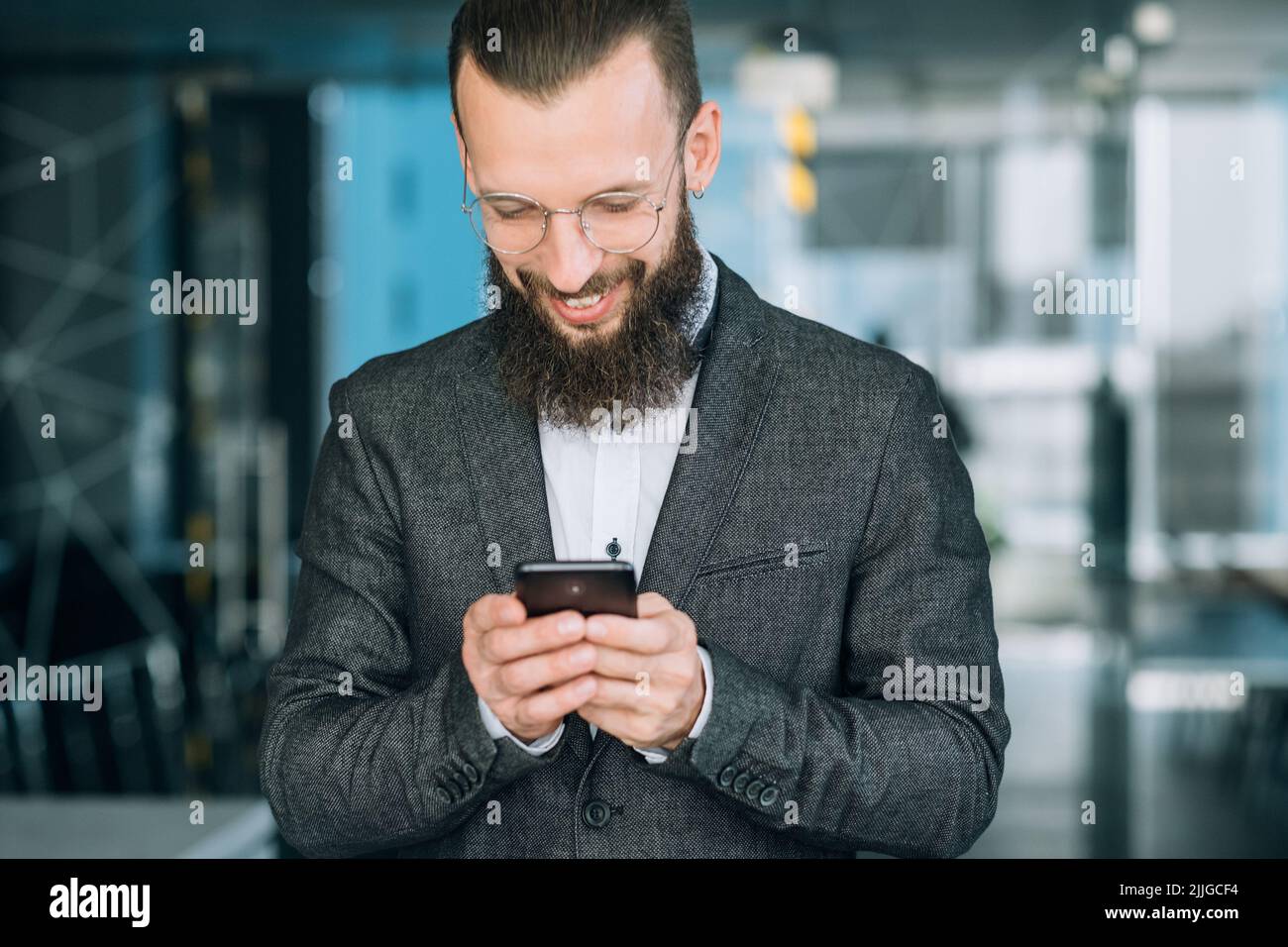 tecnologia di comunicazione business sms telefono Foto Stock