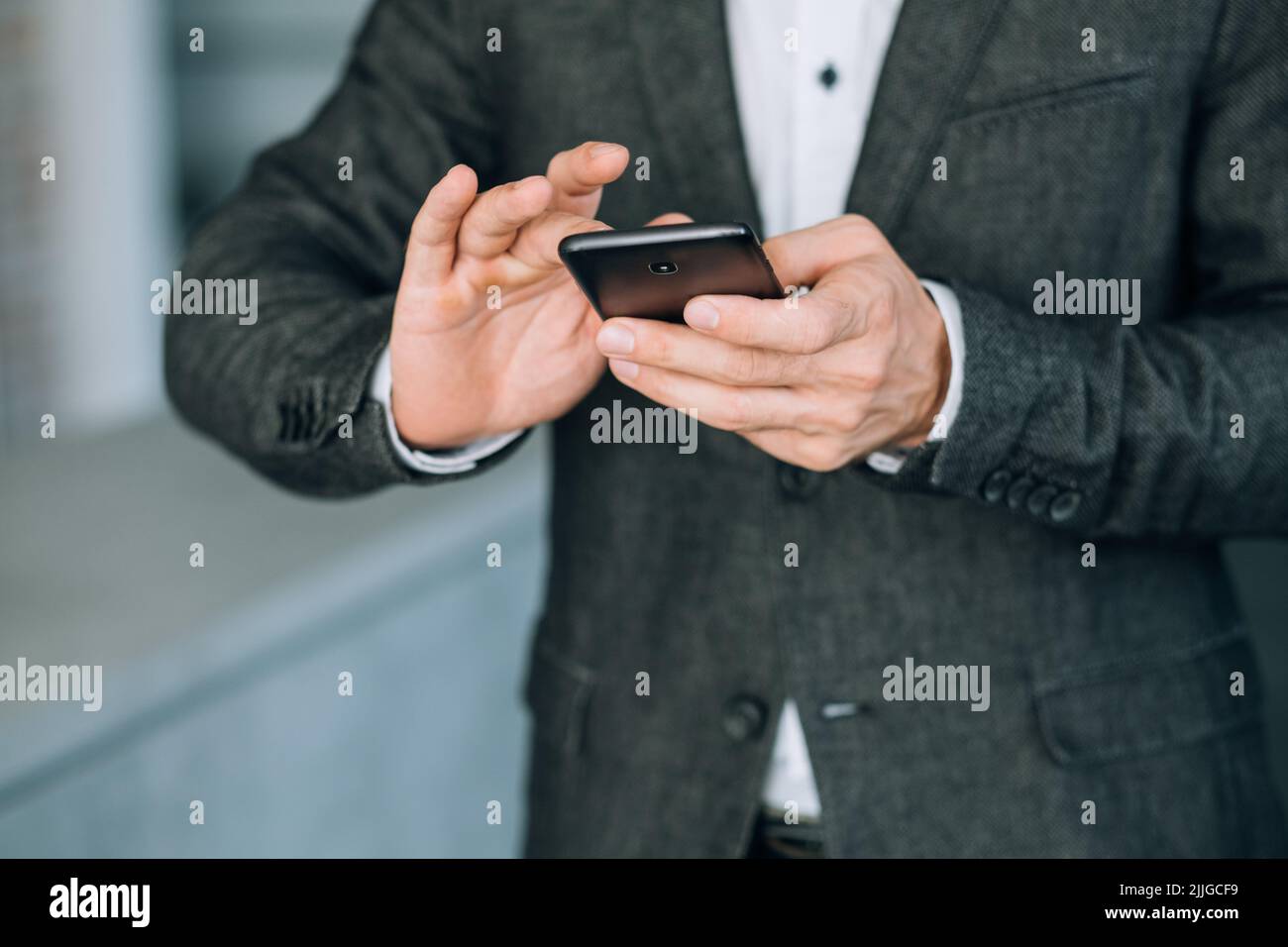 tecnologia di comunicazione business sms telefono Foto Stock