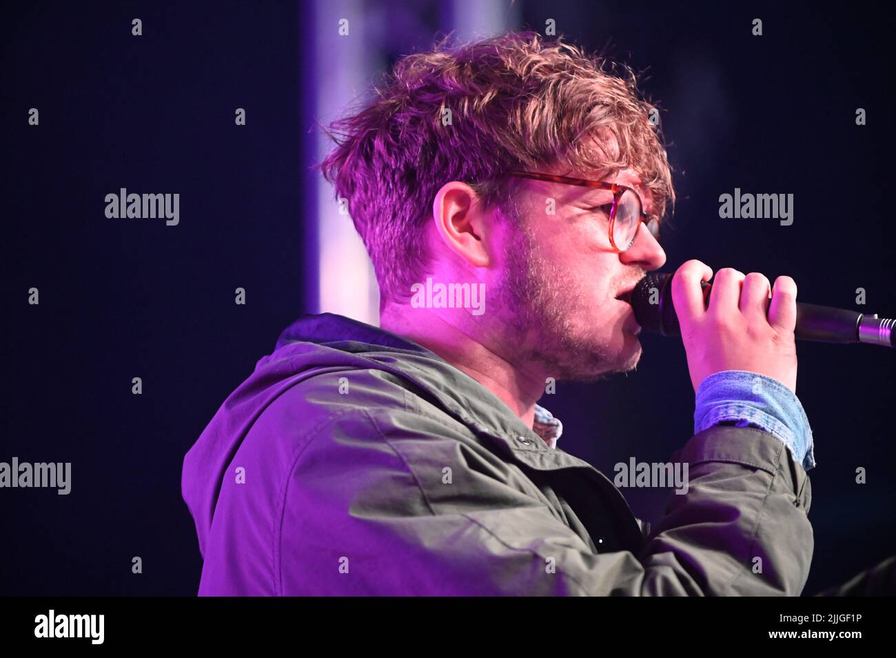 Yard Act che si esibisce al Tramlines Festival , UK , 24.07.2022 Foto Stock