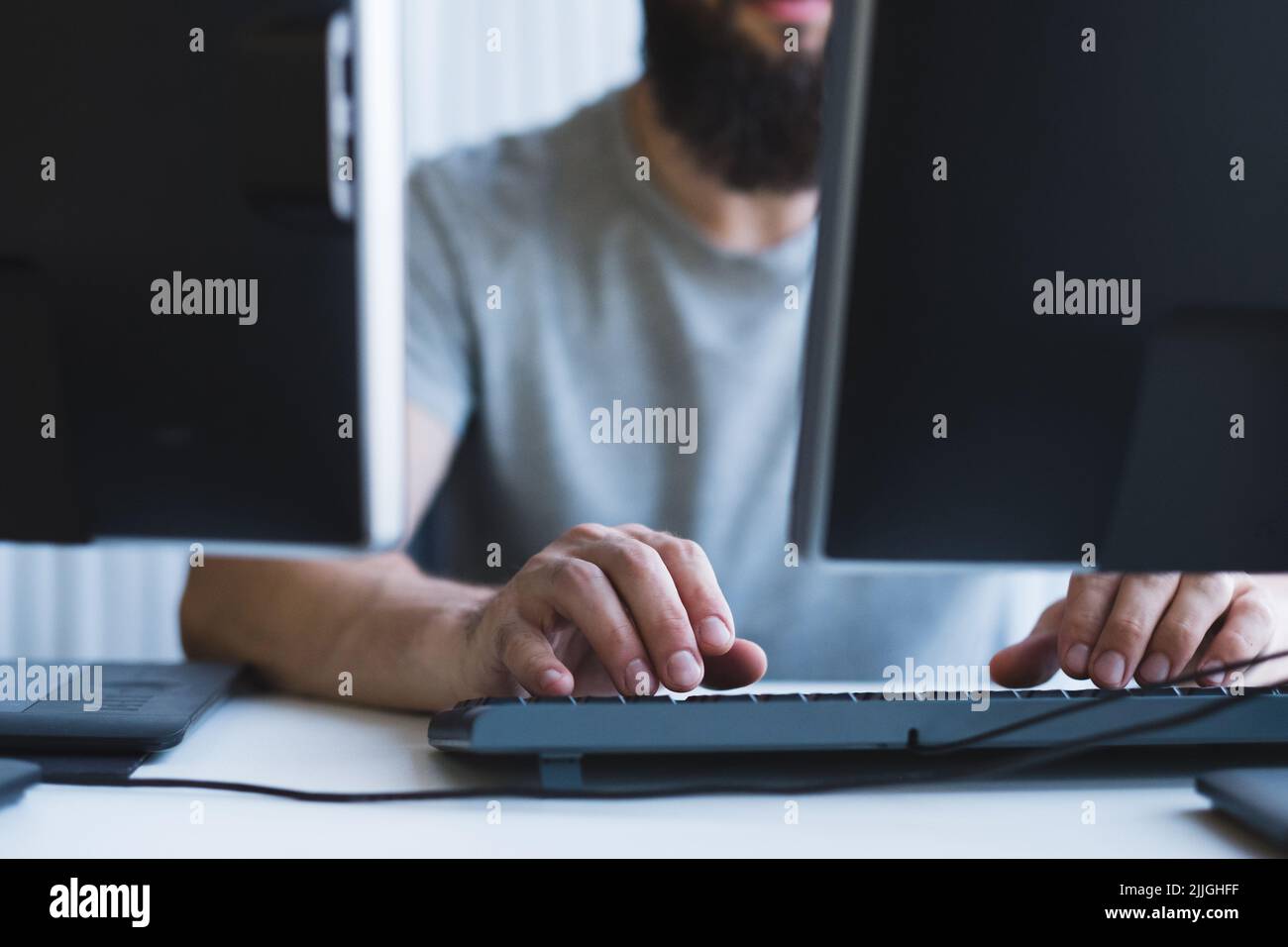 computer programming software developer office Foto Stock